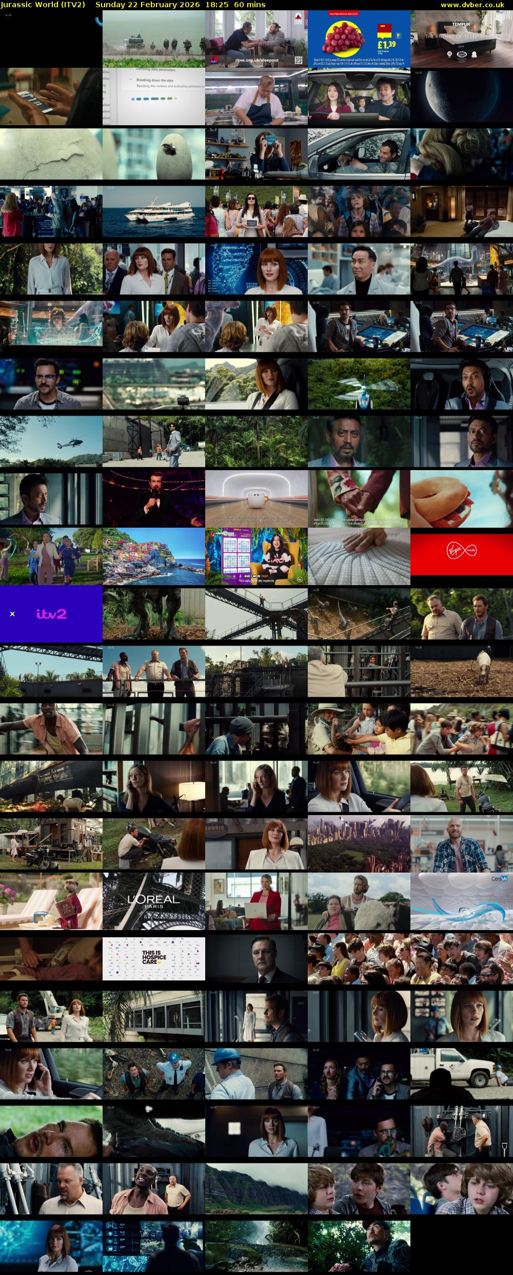 Jurassic World (ITV2) Sunday 22 February 2026 18:25 - 19:25