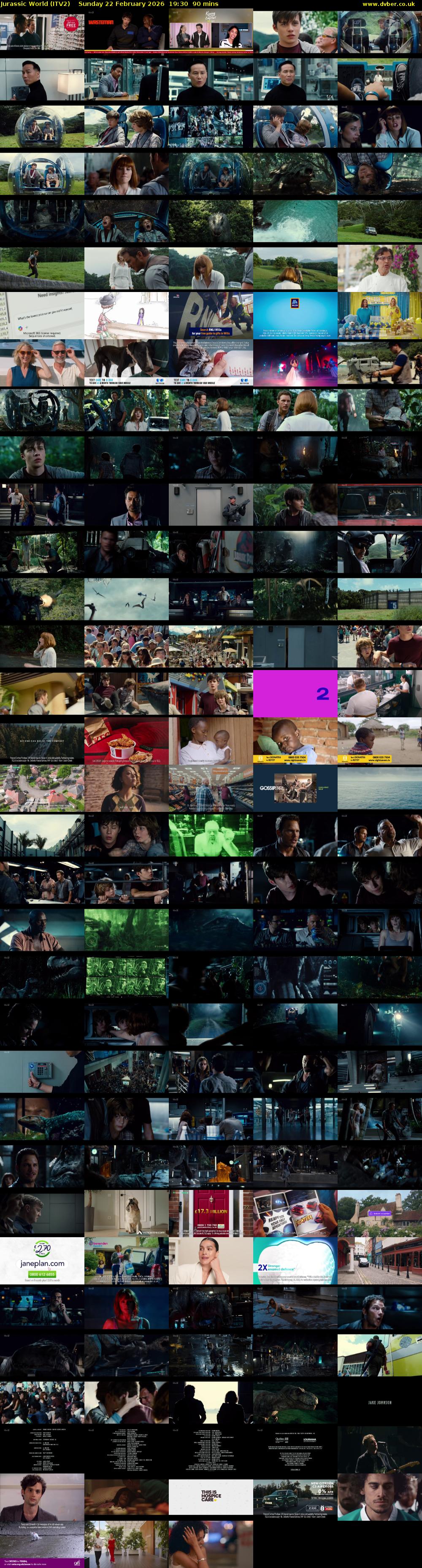 Jurassic World (ITV2) Sunday 22 February 2026 19:30 - 21:00