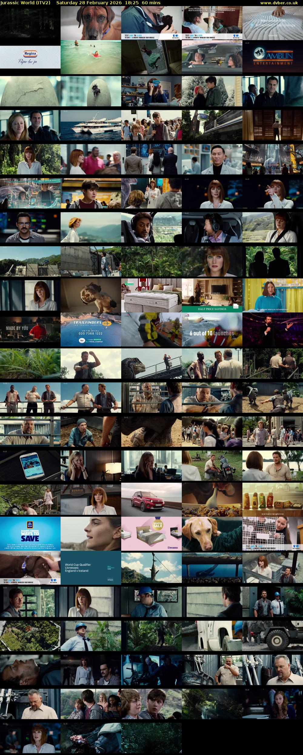 Jurassic World (ITV2) Saturday 28 February 2026 18:25 - 19:25