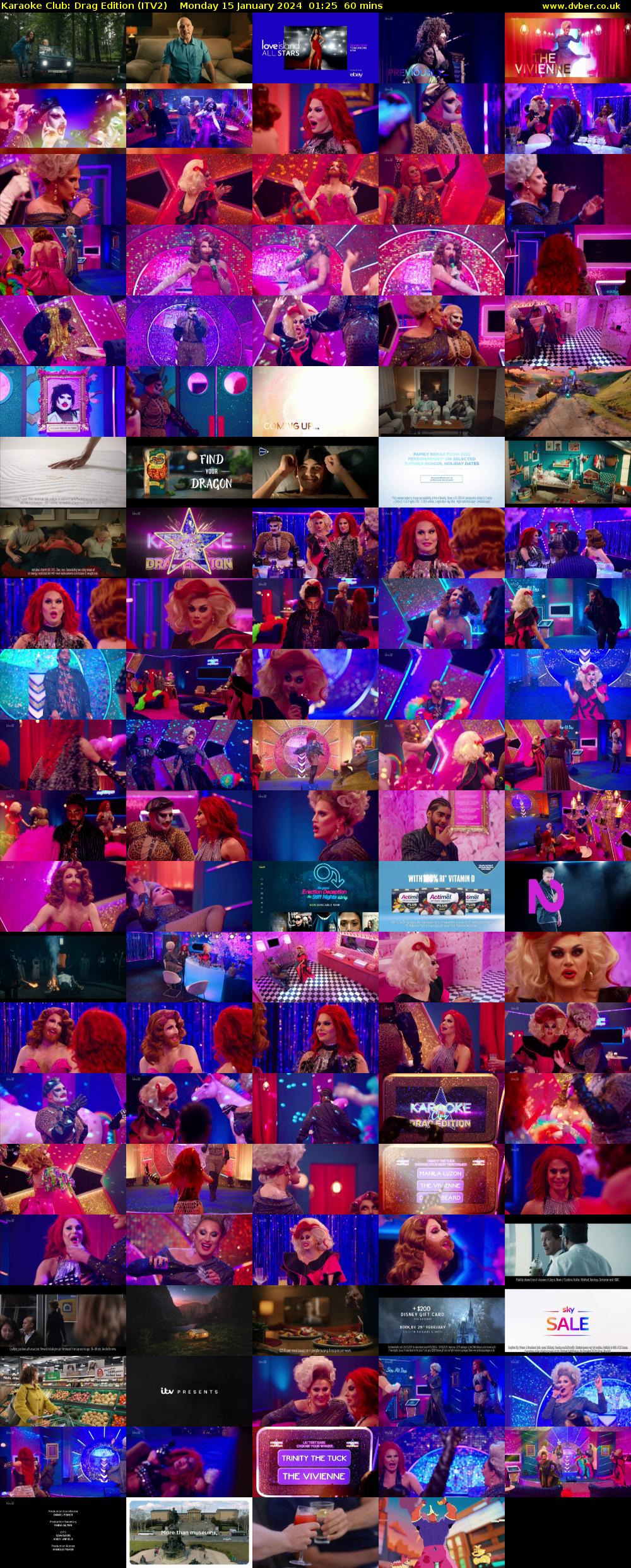 Karaoke Club: Drag Edition (ITV2) Monday 15 January 2024 01:25 - 02:25