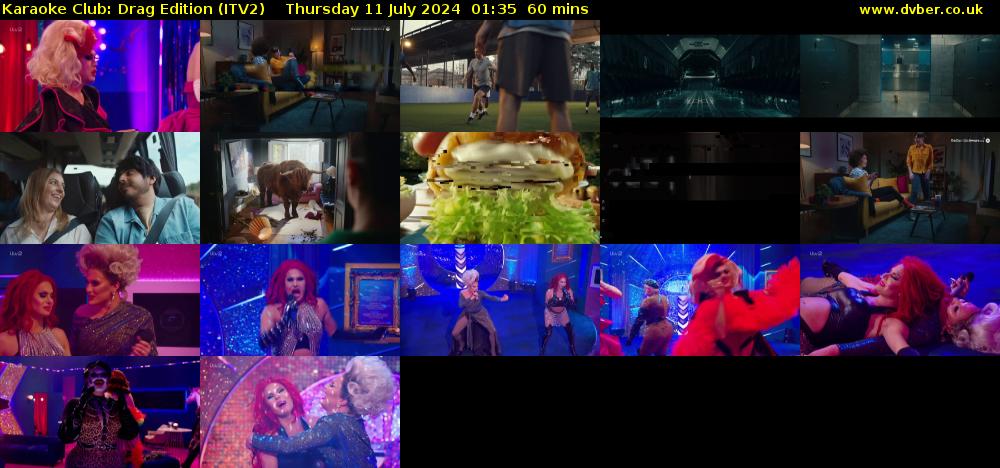 Karaoke Club: Drag Edition (ITV2) Thursday 11 July 2024 01:35 - 02:35