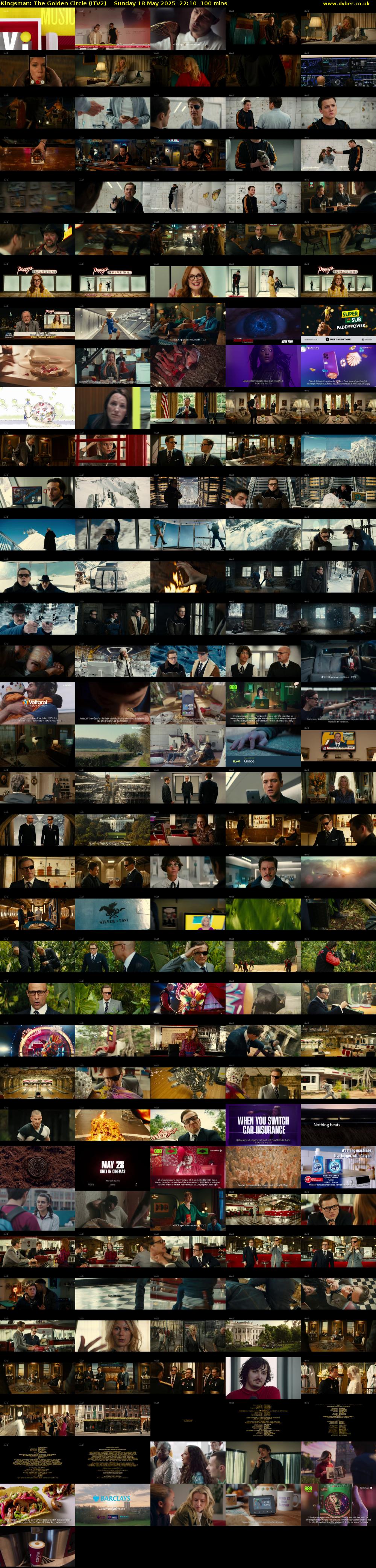 Kingsman: The Golden Circle (ITV2) Sunday 18 May 2025 22:10 - 23:50