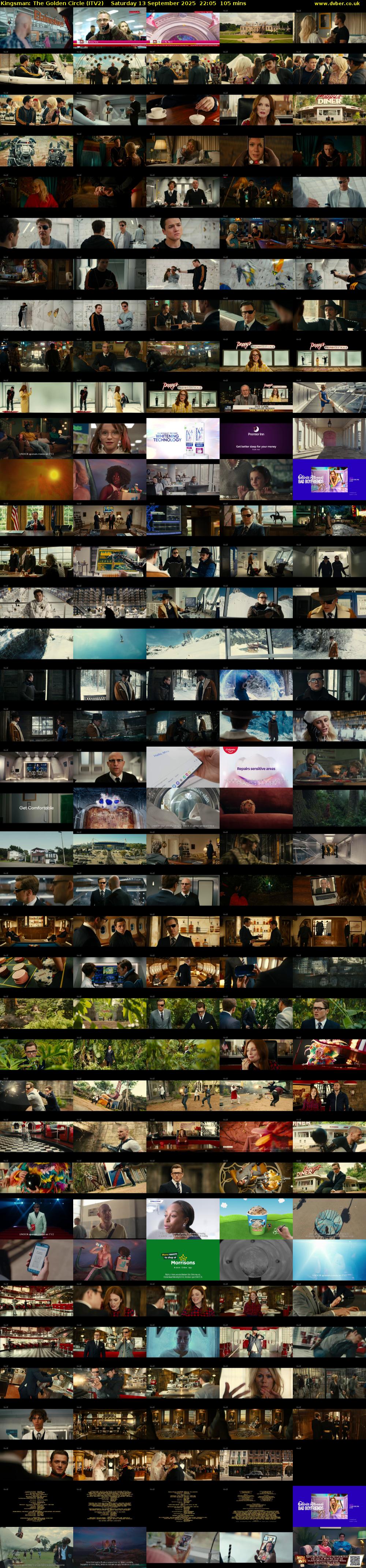 Kingsman: The Golden Circle (ITV2) Saturday 13 September 2025 22:05 - 23:50