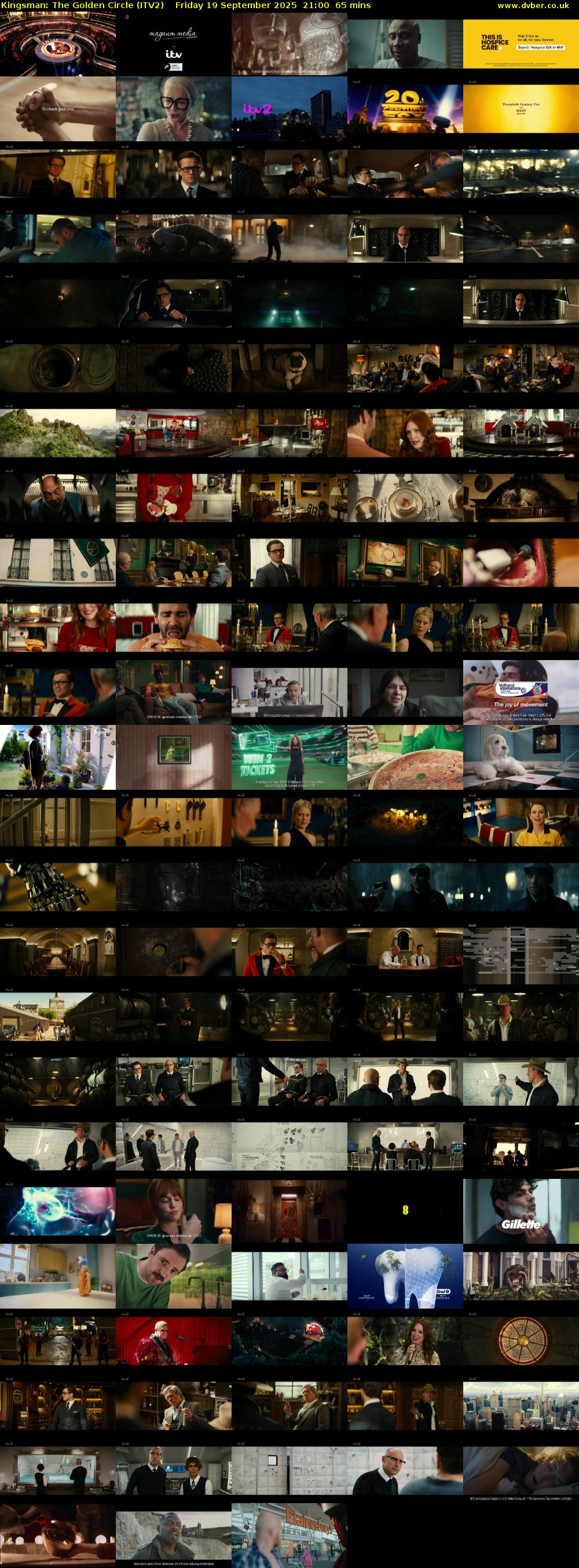 Kingsman: The Golden Circle (ITV2) Friday 19 September 2025 21:00 - 22:05