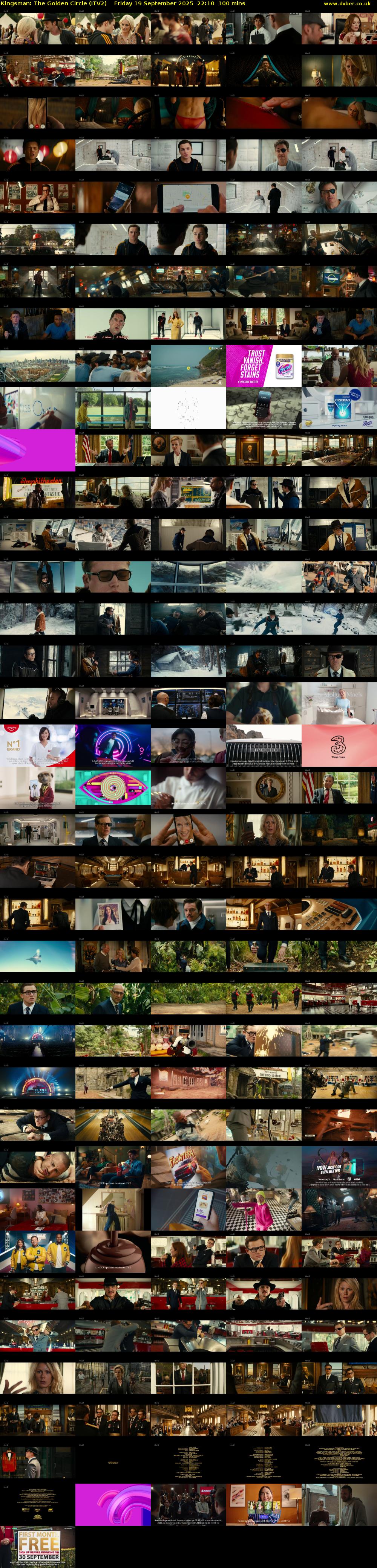 Kingsman: The Golden Circle (ITV2) Friday 19 September 2025 22:10 - 23:50