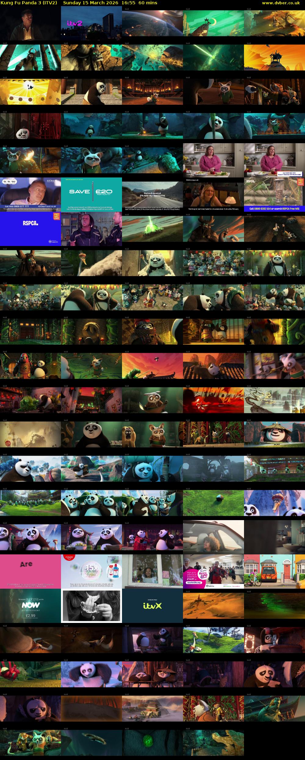 Kung Fu Panda 3 (ITV2) Sunday 15 March 2026 16:55 - 17:55