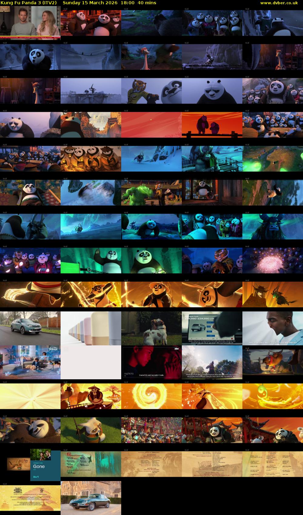 Kung Fu Panda 3 (ITV2) Sunday 15 March 2026 18:00 - 18:40