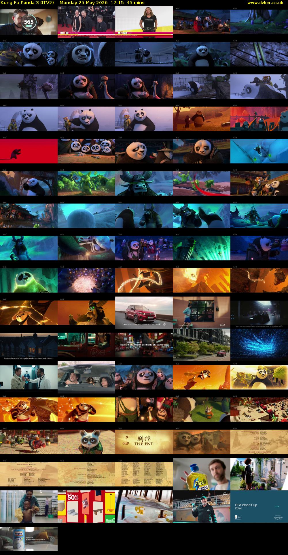 Kung Fu Panda 3 (ITV2) Monday 25 May 2026 17:15 - 18:00
