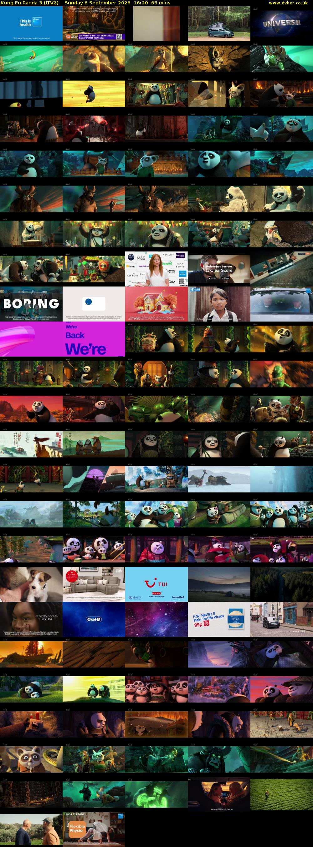 Kung Fu Panda 3 (ITV2) Sunday 6 September 2026 16:20 - 17:25