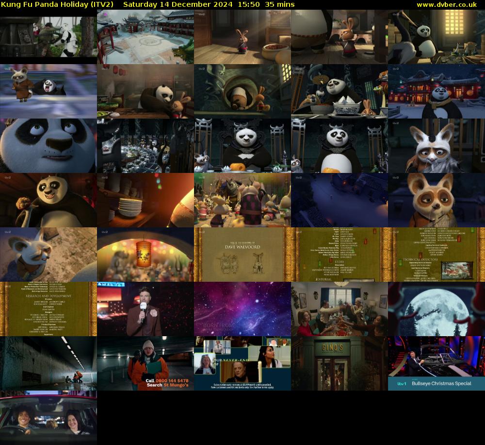 Kung Fu Panda Holiday (ITV2) Saturday 14 December 2024 15:50 - 16:25