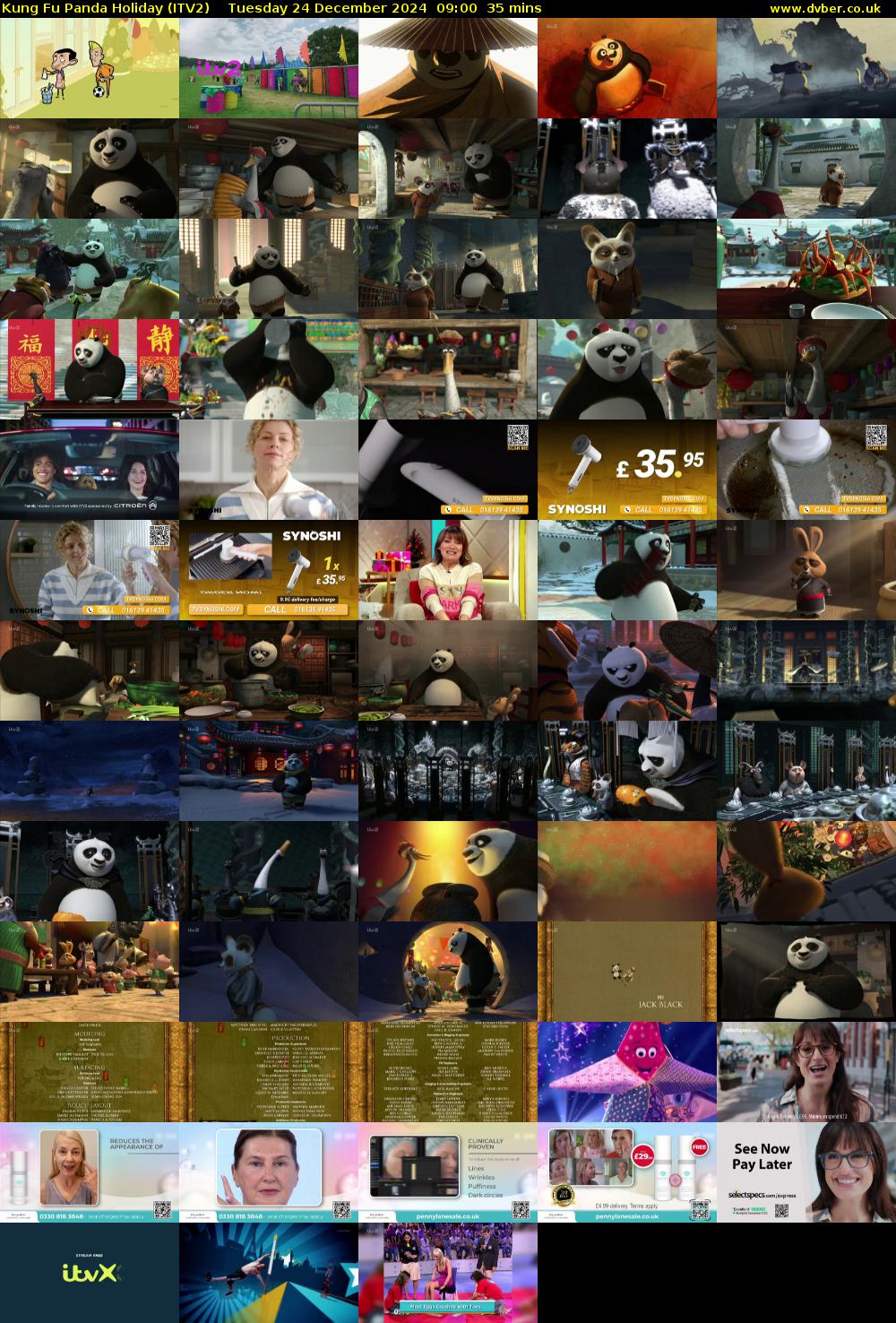 Kung Fu Panda Holiday (ITV2) Tuesday 24 December 2024 09:00 - 09:35