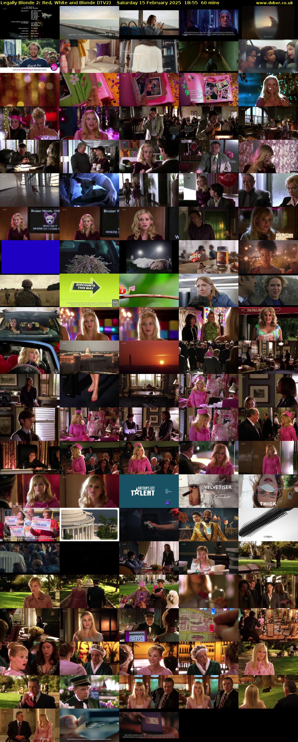 Legally Blonde 2: Red, White and Blonde (ITV2) Saturday 15 February 2025 18:55 - 19:55