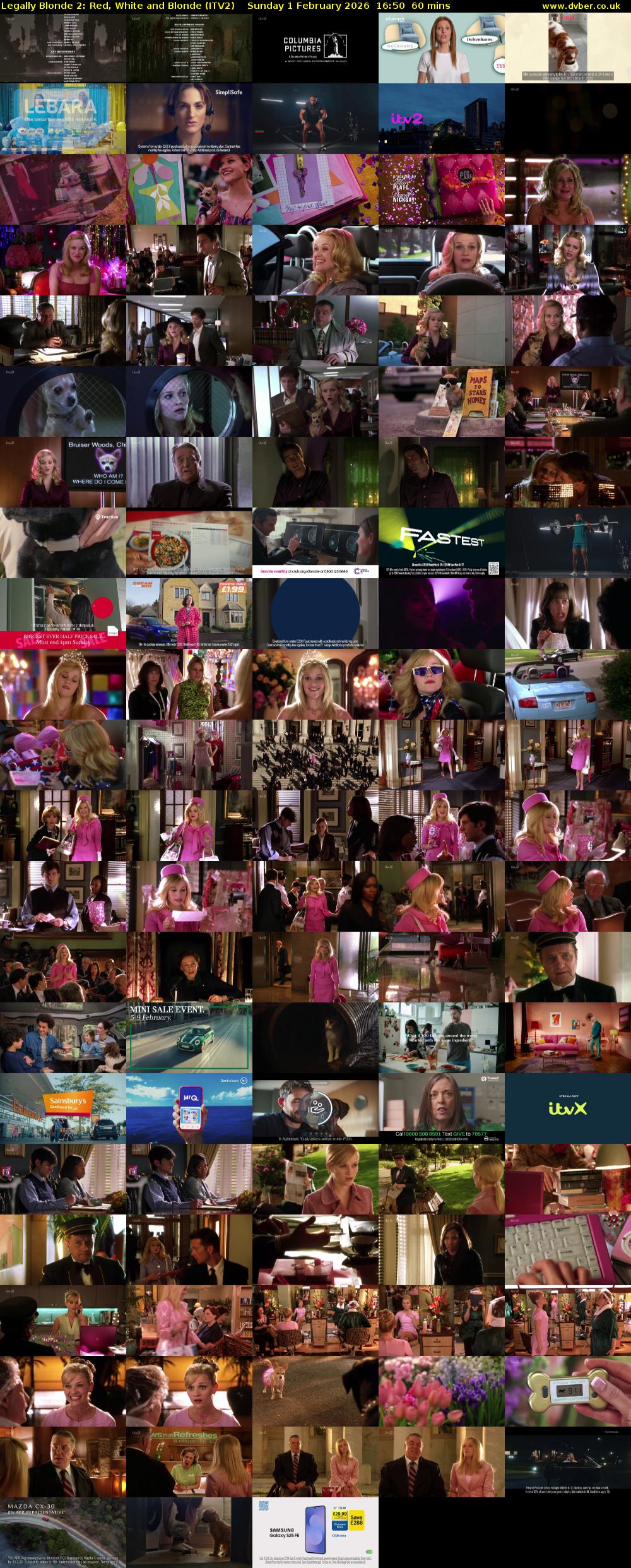 Legally Blonde 2: Red, White and Blonde (ITV2) Sunday 1 February 2026 16:50 - 17:50