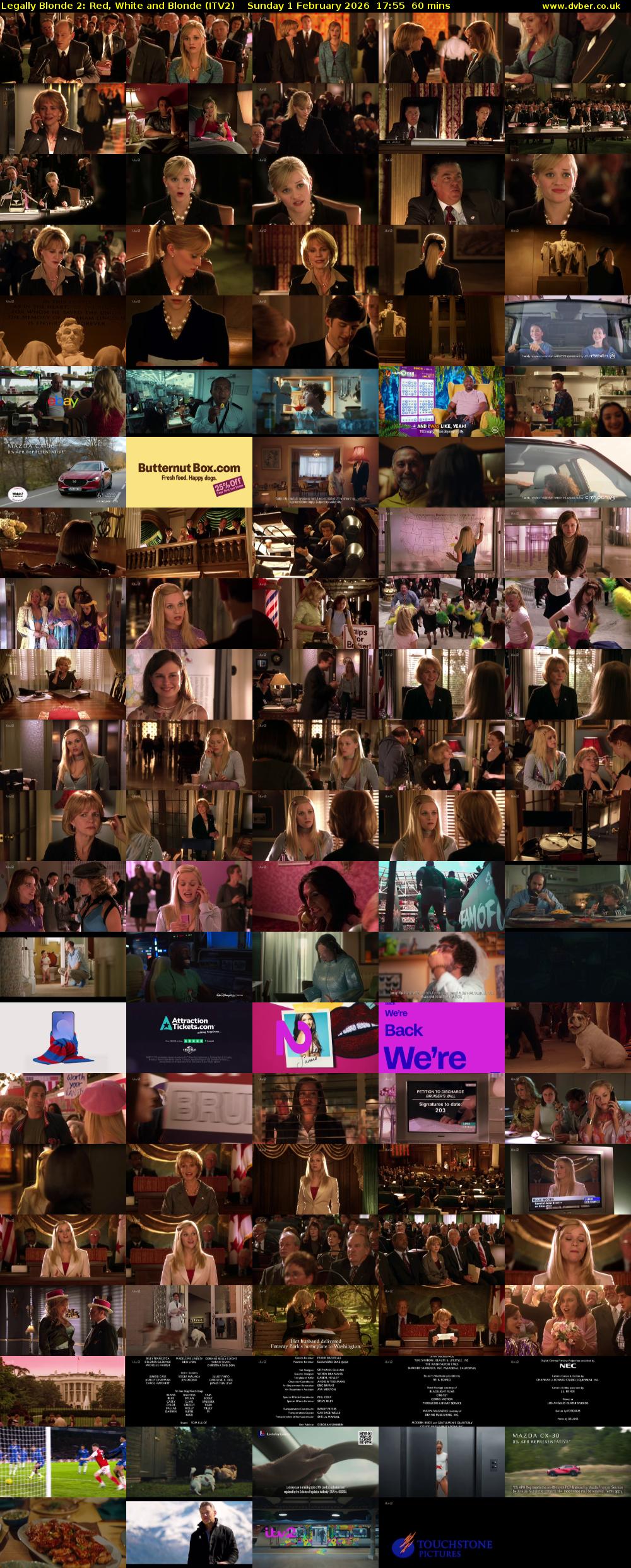 Legally Blonde 2: Red, White and Blonde (ITV2) Sunday 1 February 2026 17:55 - 18:55