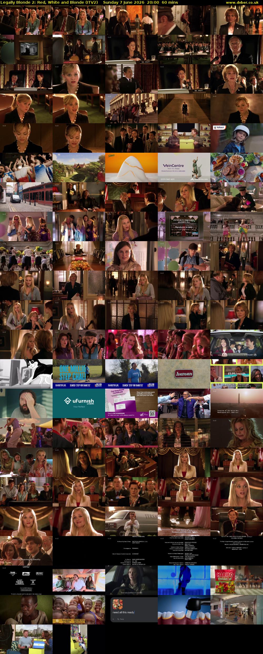 Legally Blonde 2: Red, White and Blonde (ITV2) Sunday 7 June 2026 20:00 - 21:00