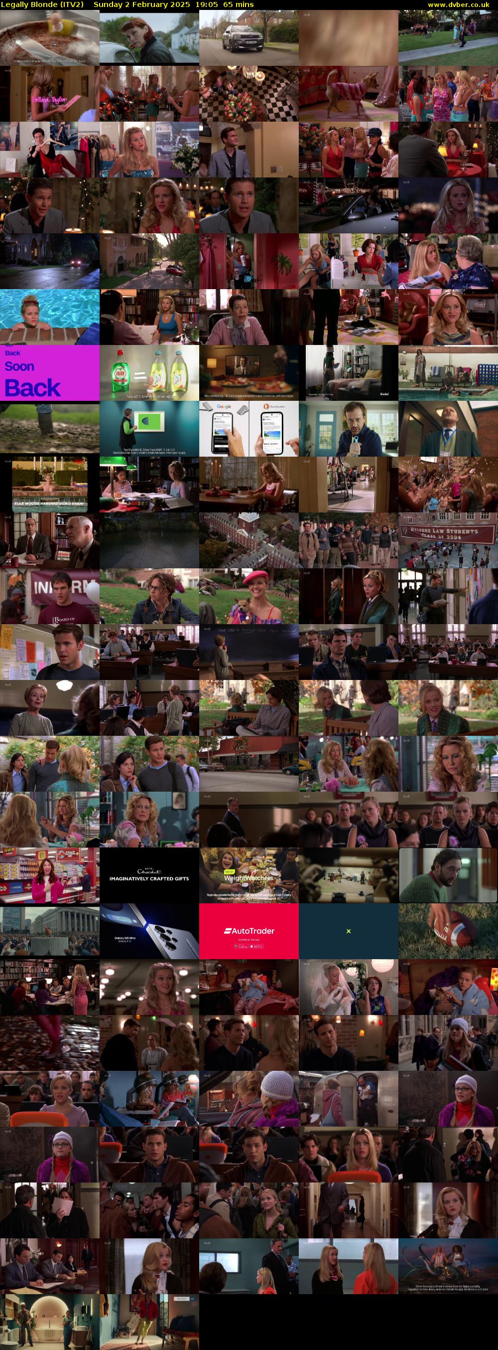 Legally Blonde (ITV2) Sunday 2 February 2025 19:05 - 20:10