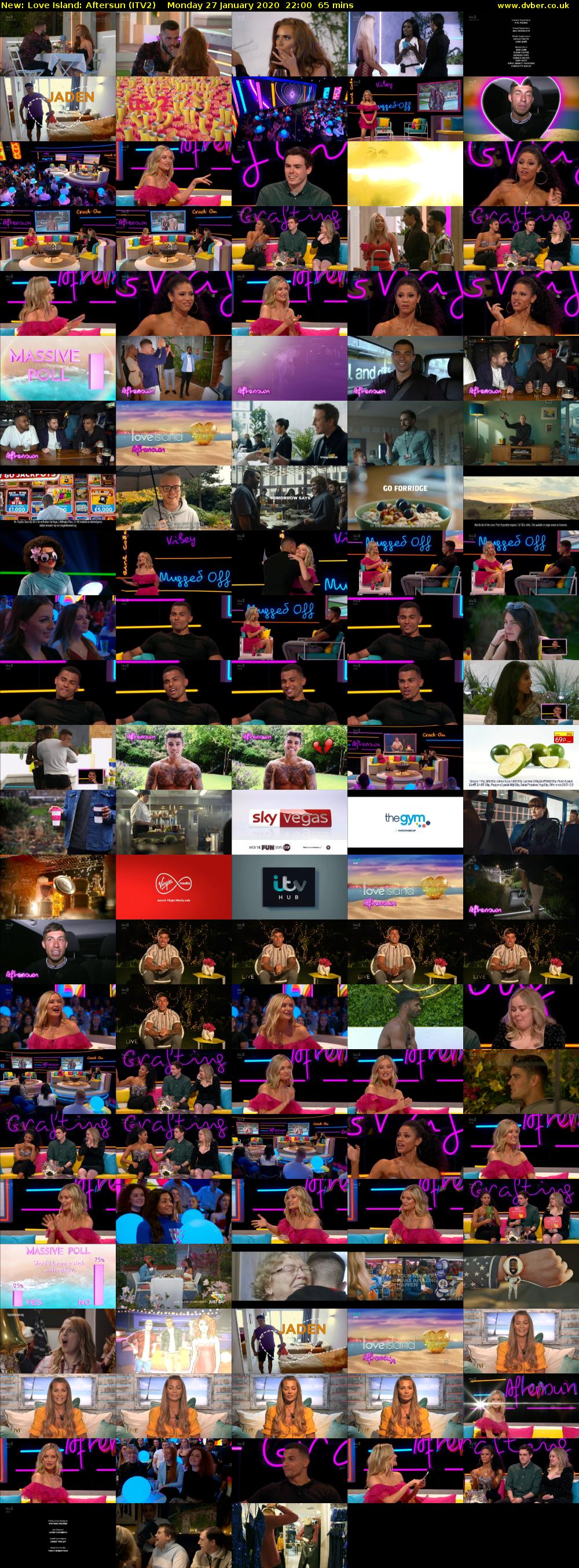 Love Island: Aftersun (ITV2) Monday 27 January 2020 22:00 - 23:05