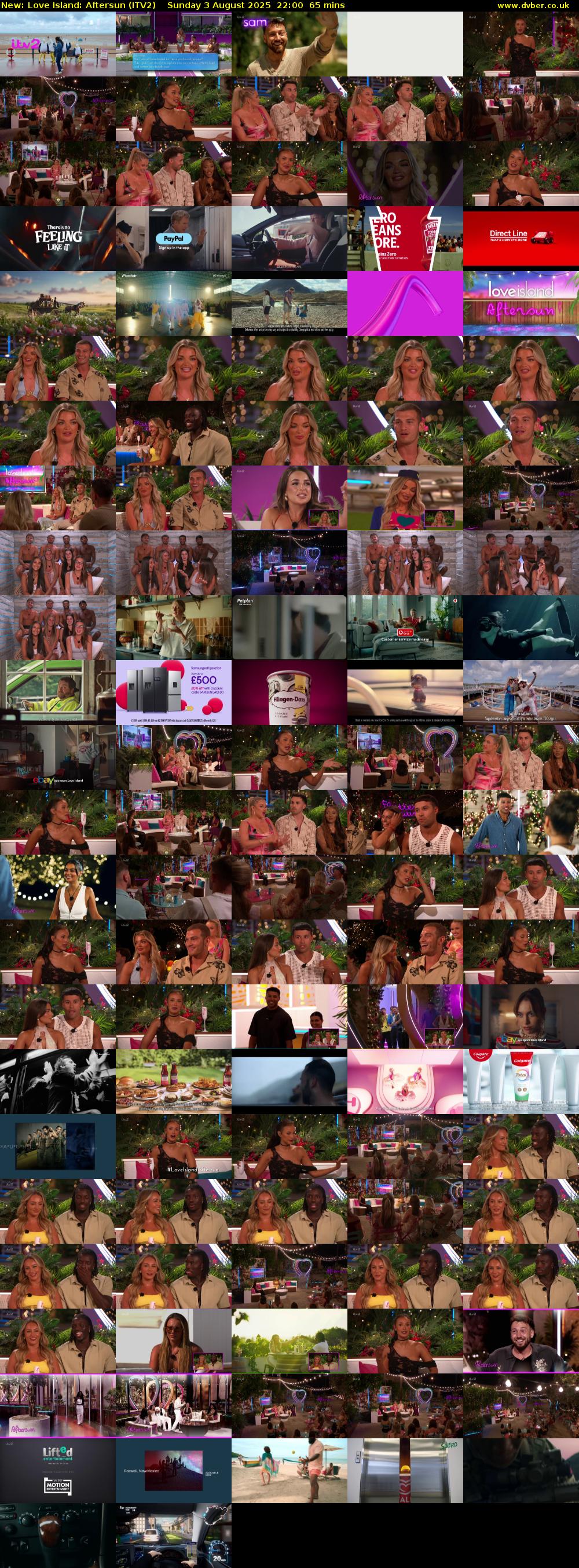 Love Island: Aftersun (ITV2) Sunday 3 August 2025 22:00 - 23:05