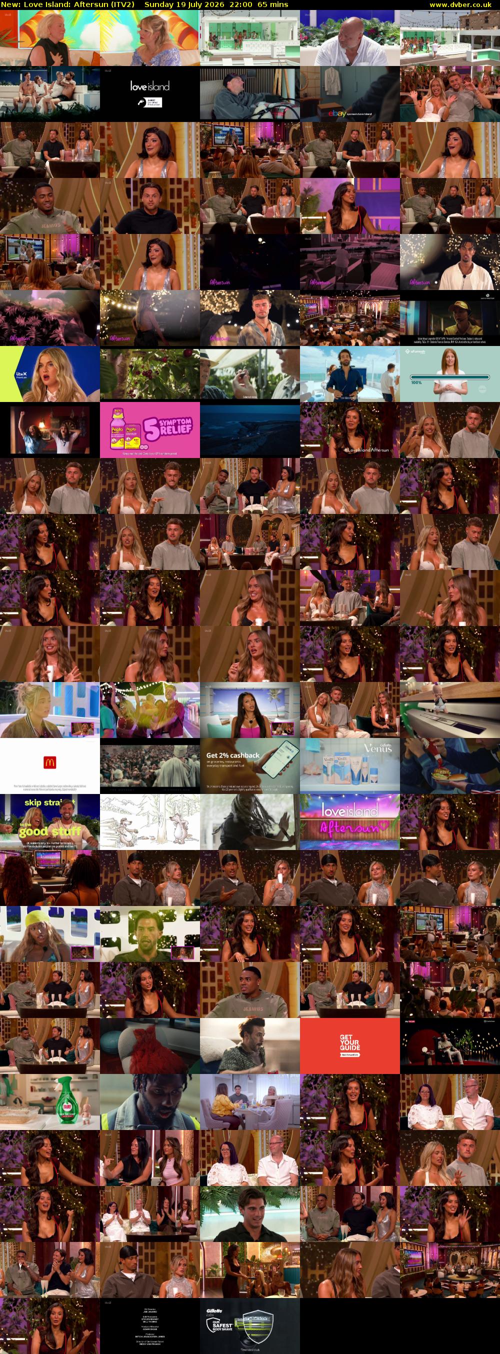 Love Island: Aftersun (ITV2) Sunday 19 July 2026 22:00 - 23:05