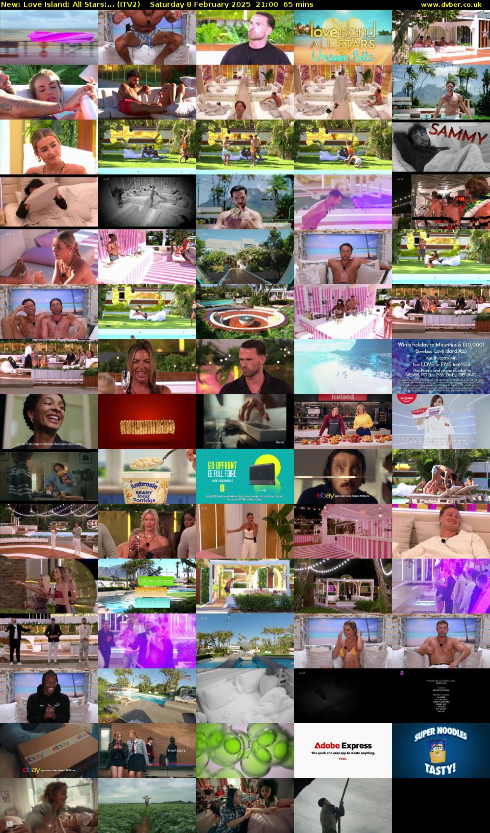 Love Island: All Stars:... (ITV2) Saturday 8 February 2025 21:00 - 22:05