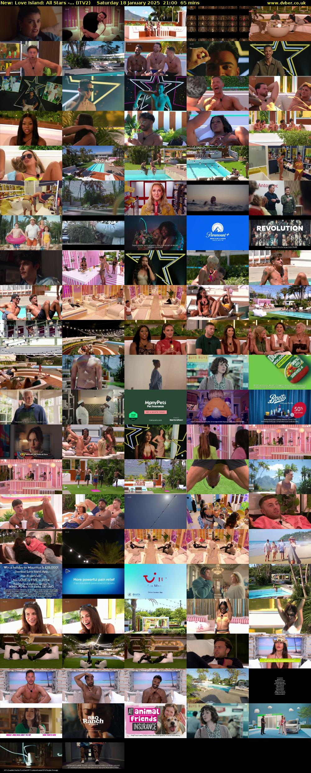 Love Island: All Stars -... (ITV2) Saturday 18 January 2025 21:00 - 22:05