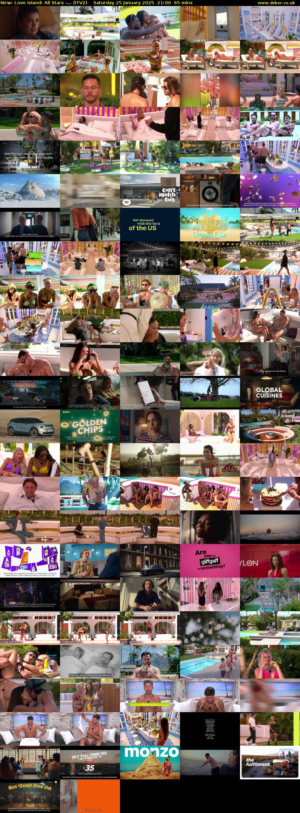Love Island: All Stars -... (ITV2) Saturday 25 January 2025 21:00 - 22:05