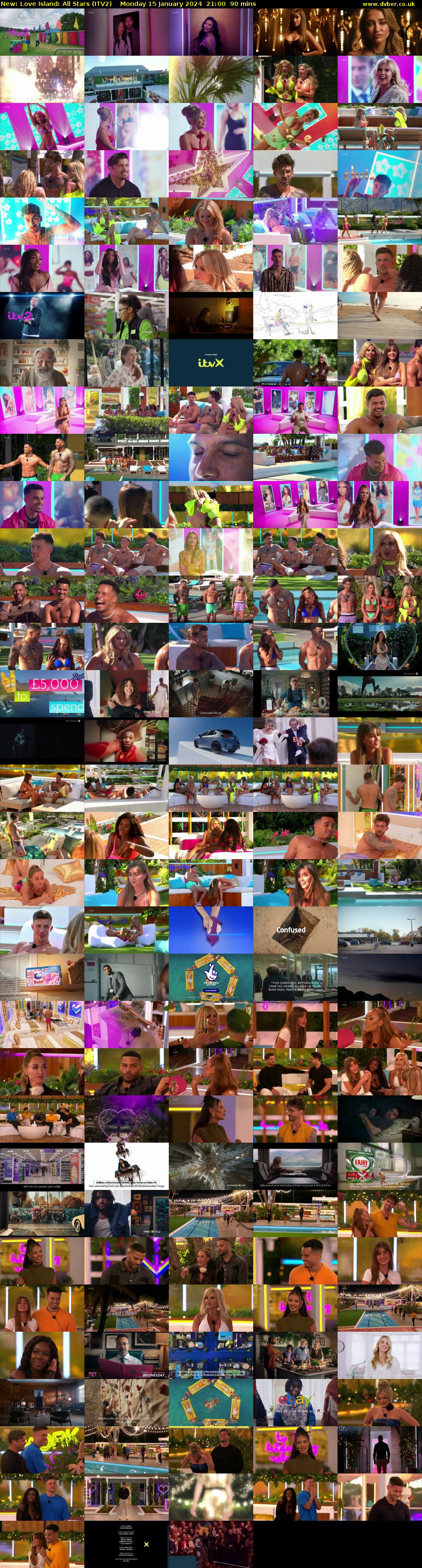 Love Island: All Stars (ITV2) Monday 15 January 2024 21:00 - 22:30