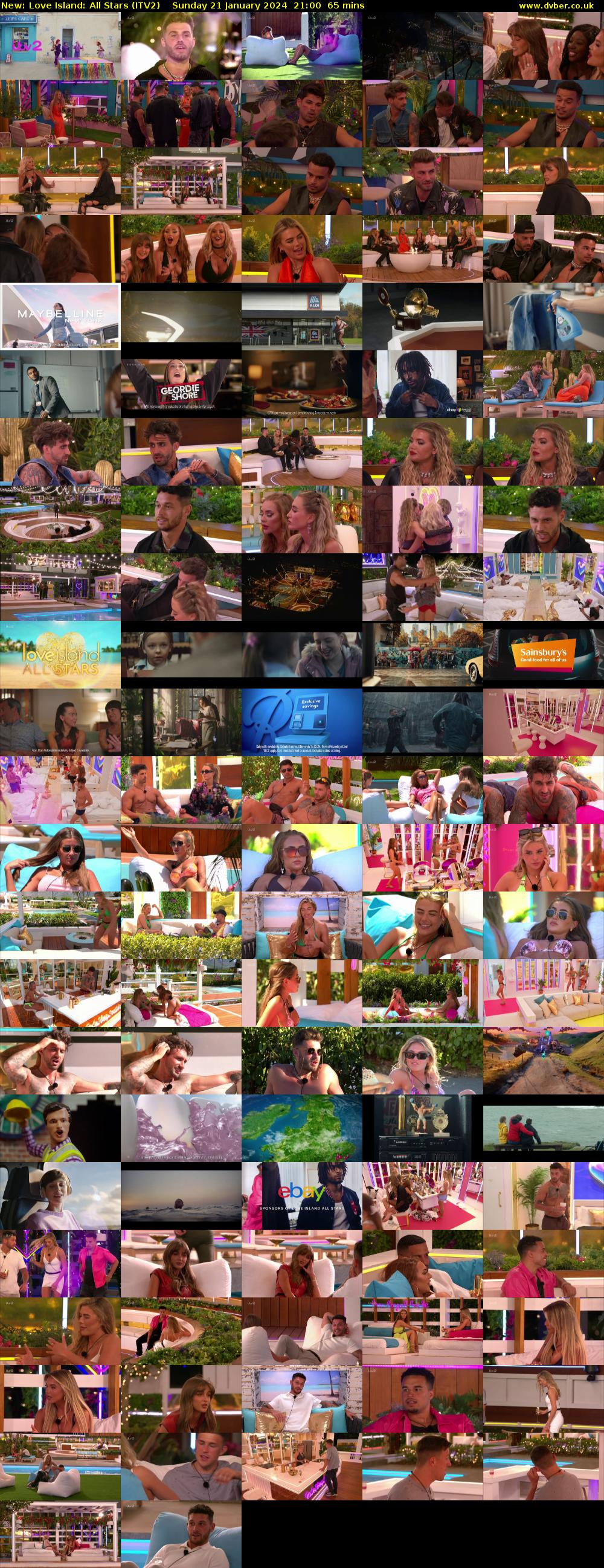 Love Island: All Stars (ITV2) Sunday 21 January 2024 21:00 - 22:05