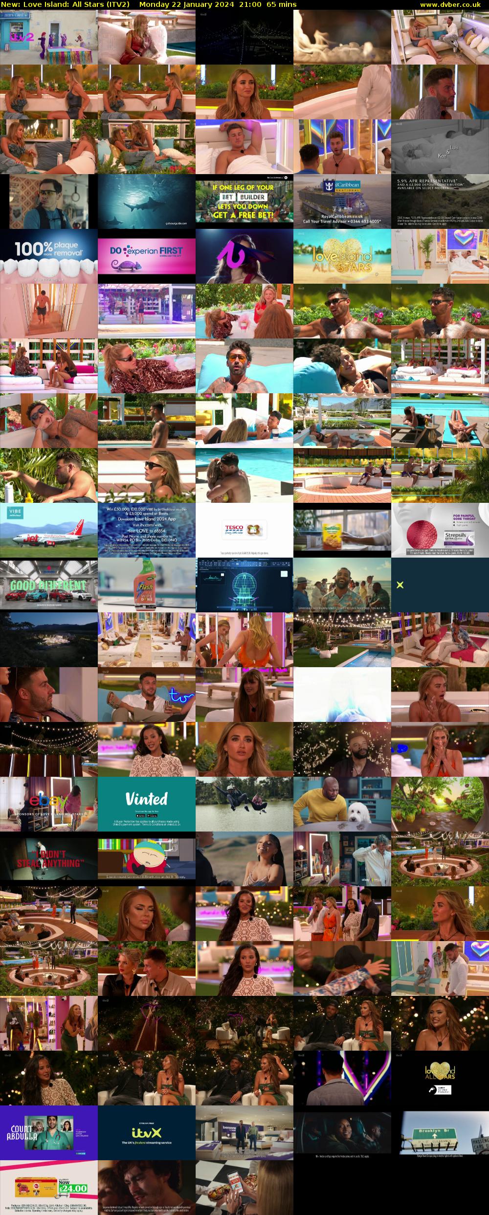 Love Island: All Stars (ITV2) Monday 22 January 2024 21:00 - 22:05