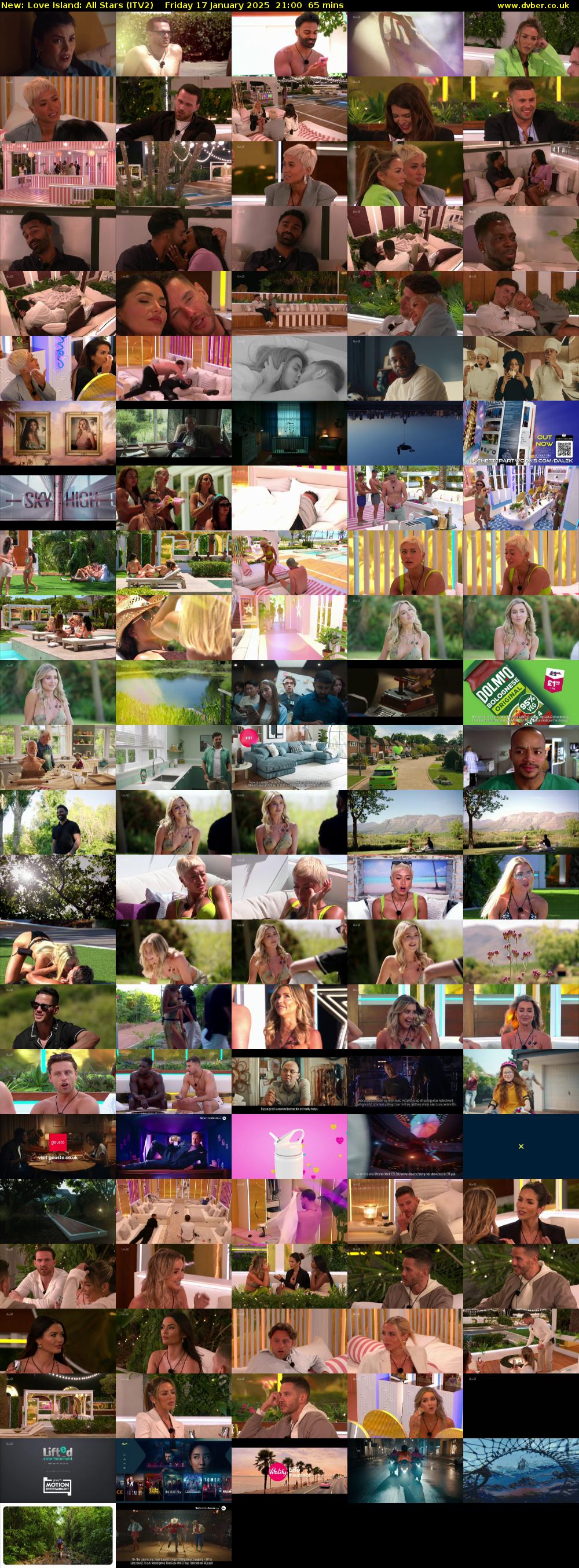 Love Island: All Stars (ITV2) Friday 17 January 2025 21:00 - 22:05