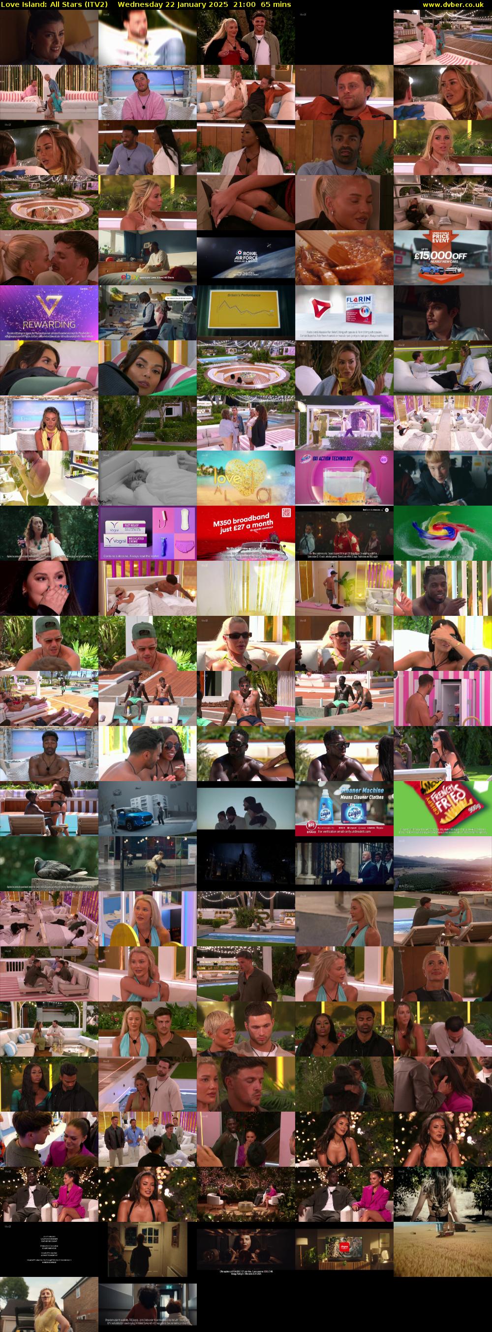 Love Island: All Stars (ITV2) Wednesday 22 January 2025 21:00 - 22:05