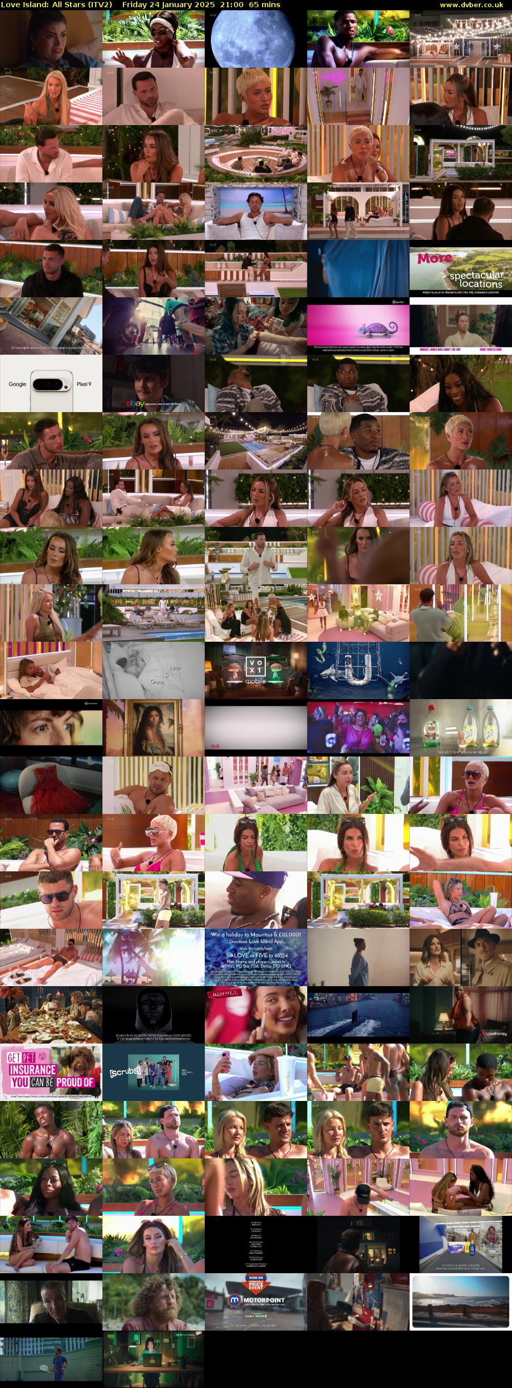 Love Island: All Stars (ITV2) Friday 24 January 2025 21:00 - 22:05