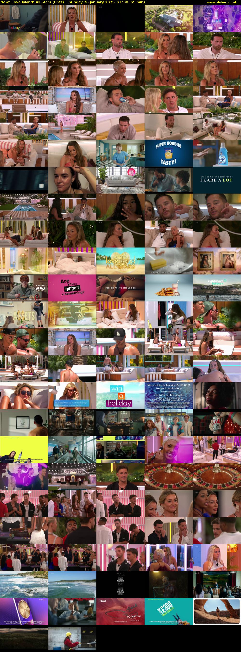 Love Island: All Stars (ITV2) Sunday 26 January 2025 21:00 - 22:05