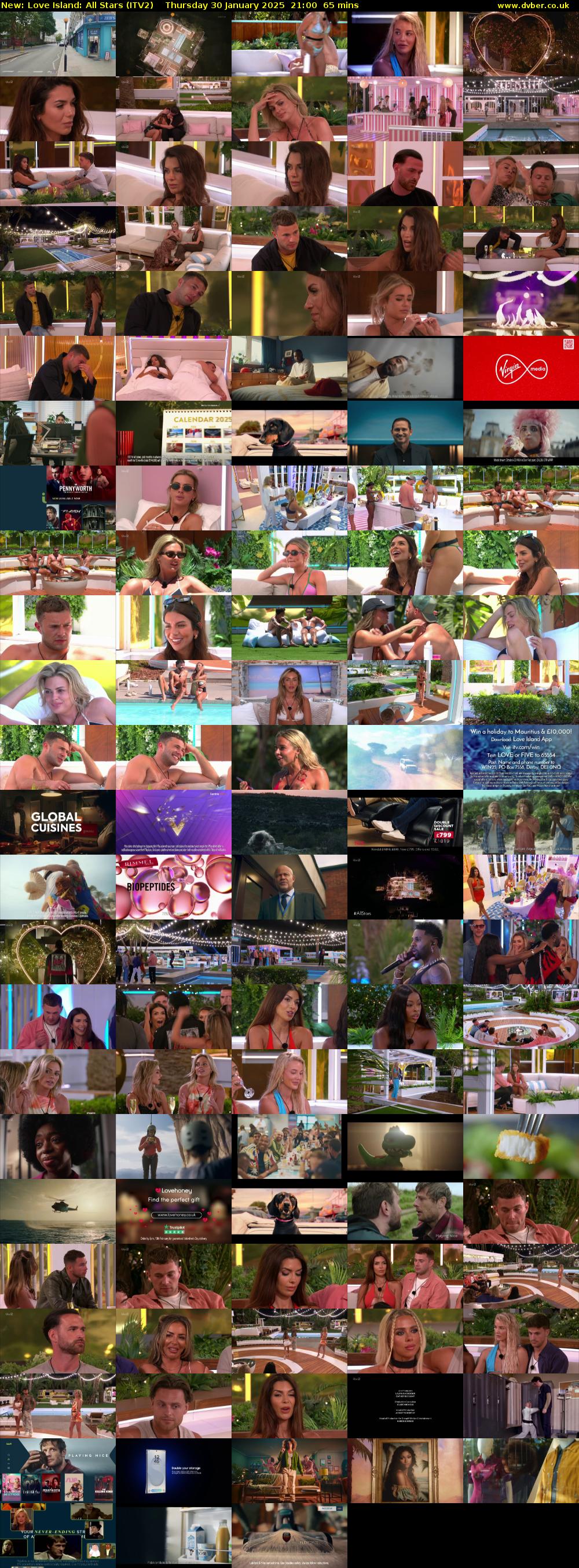 Love Island: All Stars (ITV2) Thursday 30 January 2025 21:00 - 22:05