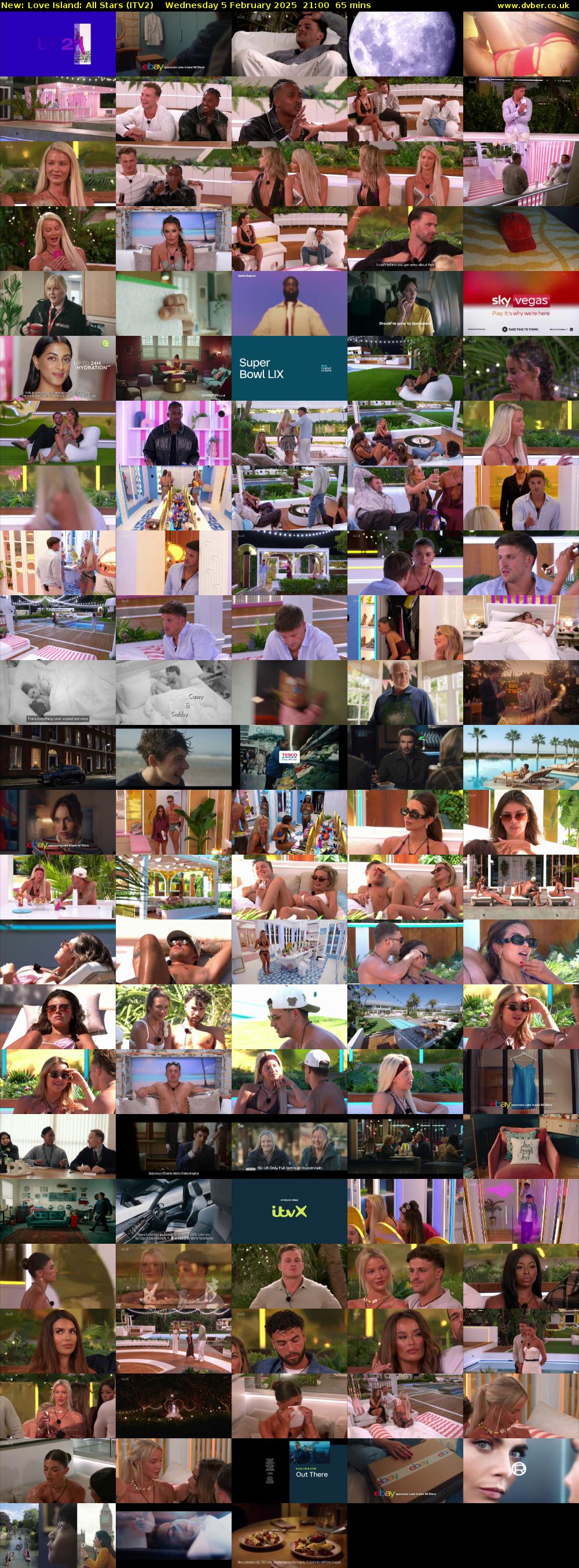 Love Island: All Stars (ITV2) Wednesday 5 February 2025 21:00 - 22:05