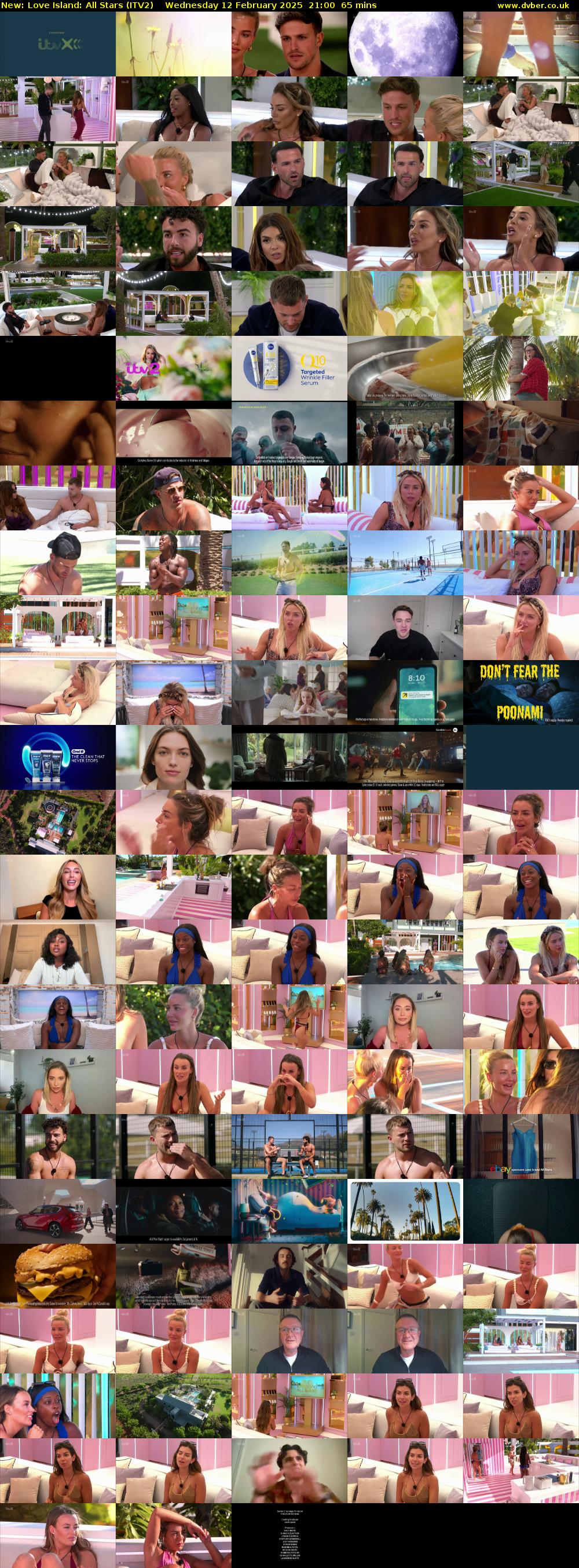 Love Island: All Stars (ITV2) Wednesday 12 February 2025 21:00 - 22:05