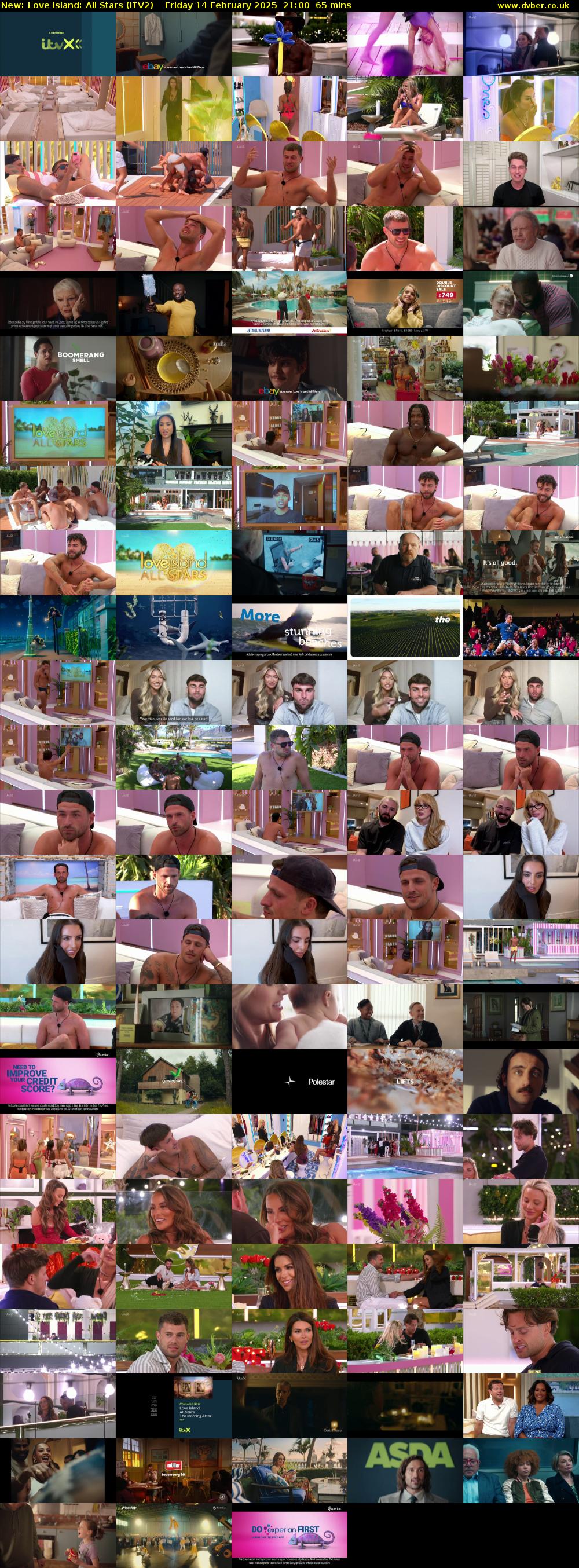 Love Island: All Stars (ITV2) Friday 14 February 2025 21:00 - 22:05