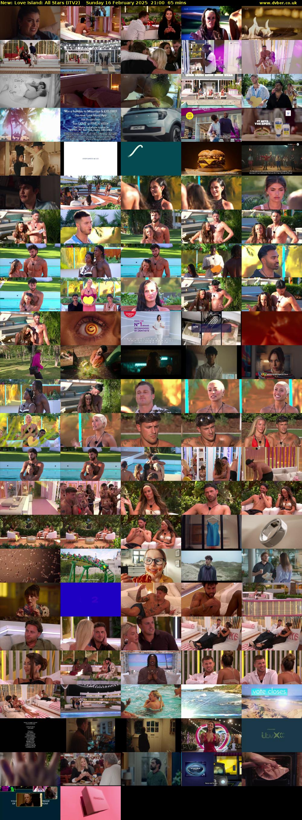 Love Island: All Stars (ITV2) Sunday 16 February 2025 21:00 - 22:05