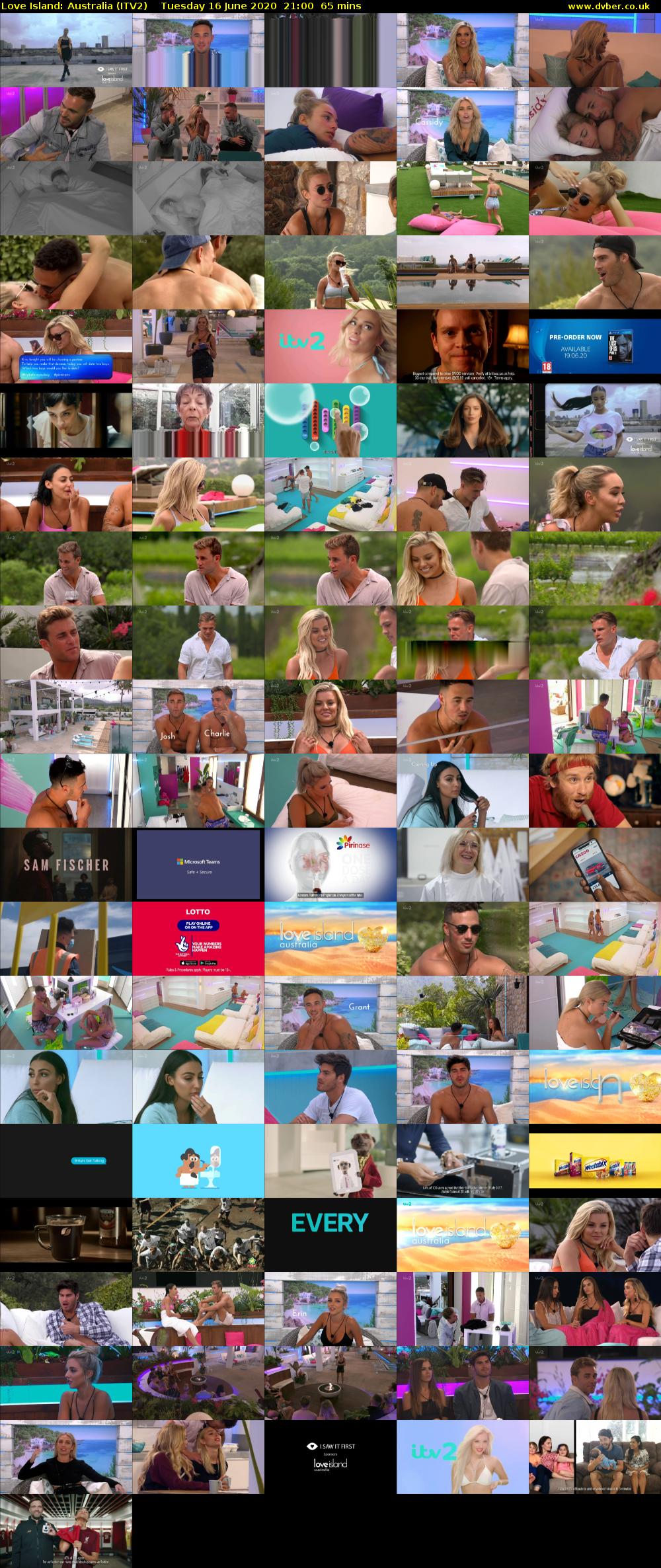 Love Island: Australia (ITV2) Tuesday 16 June 2020 21:00 - 22:05