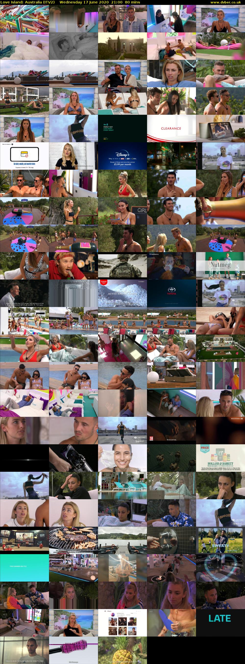 Love Island: Australia (ITV2) Wednesday 17 June 2020 21:00 - 22:20