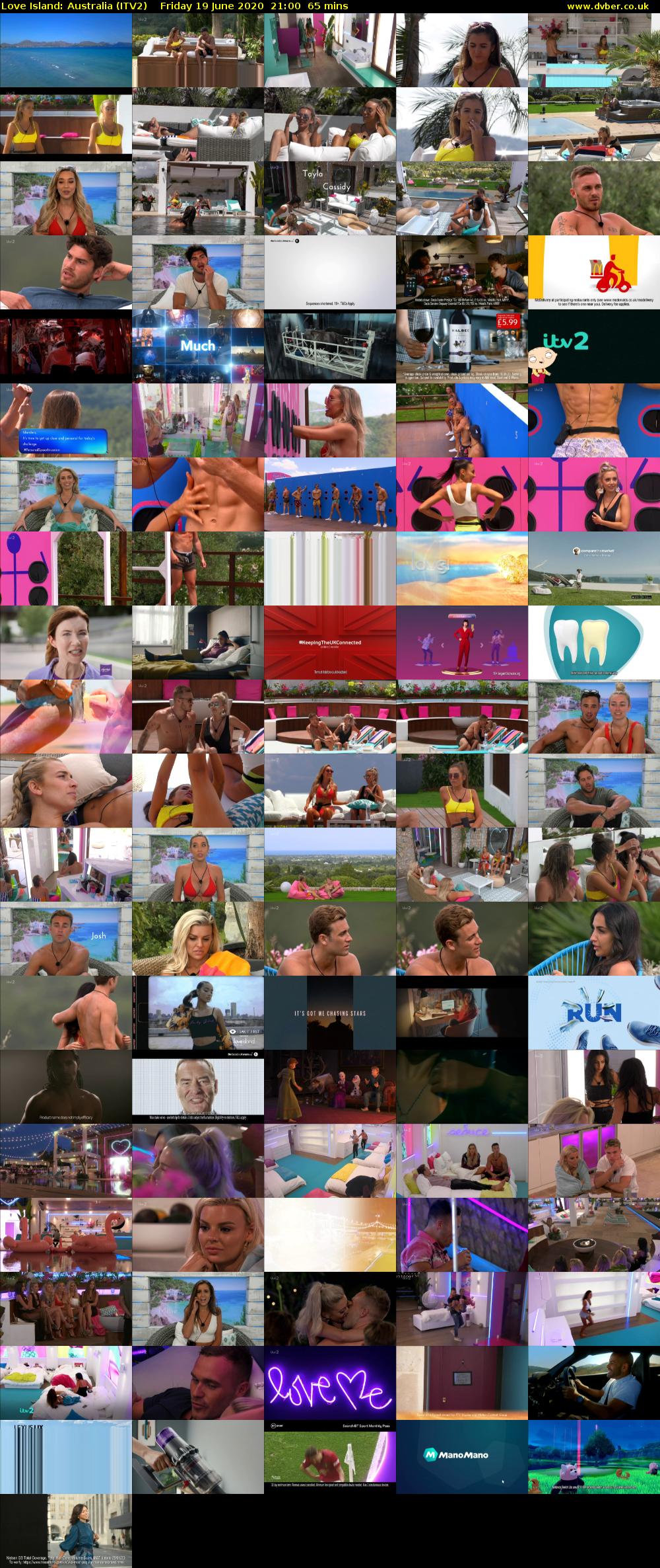 Love Island: Australia (ITV2) Friday 19 June 2020 21:00 - 22:05