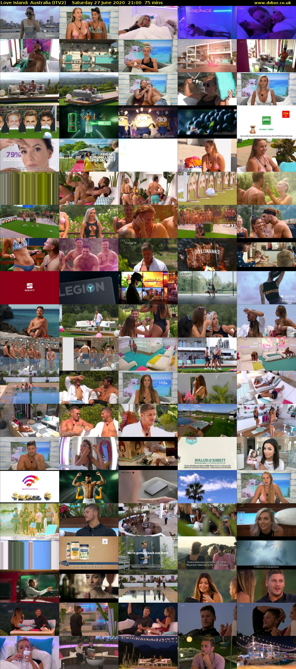 Love Island: Australia (ITV2) Saturday 27 June 2020 21:00 - 22:15
