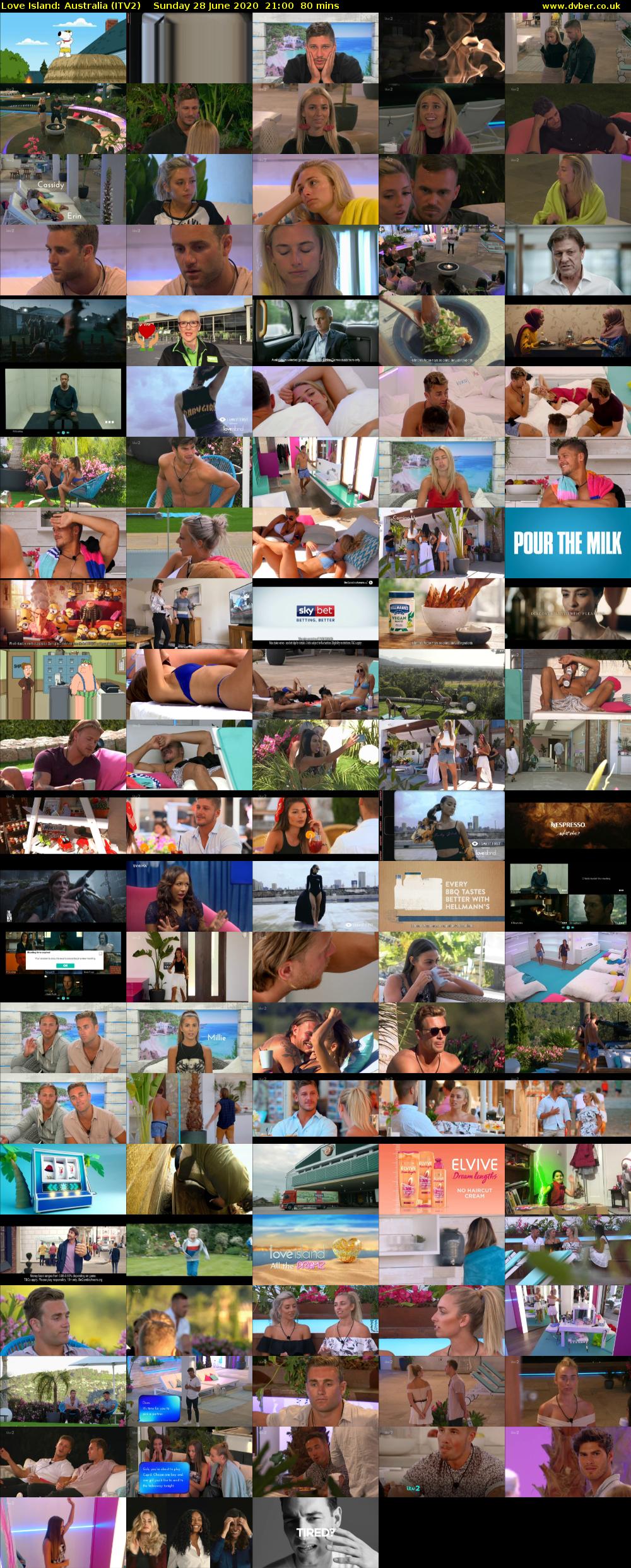 Love Island: Australia (ITV2) Sunday 28 June 2020 21:00 - 22:20