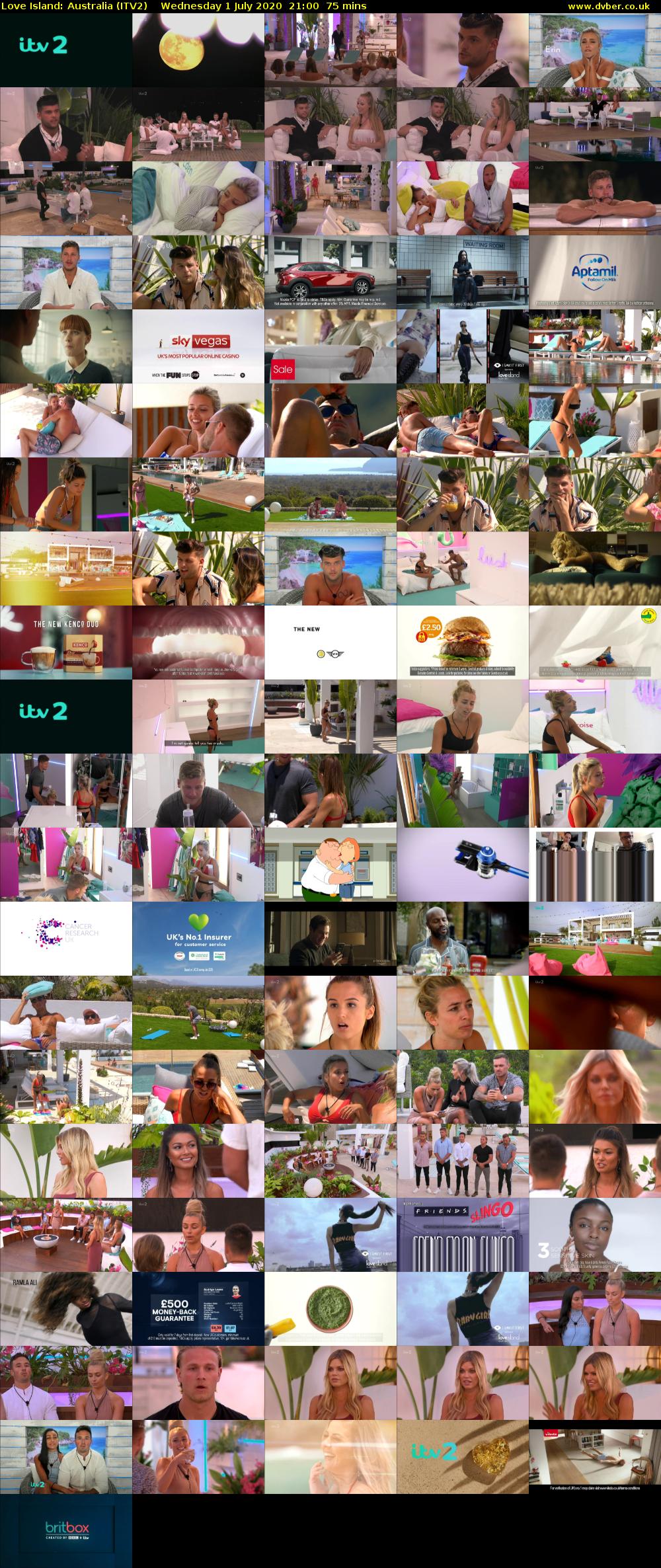 Love Island: Australia (ITV2) Wednesday 1 July 2020 21:00 - 22:15