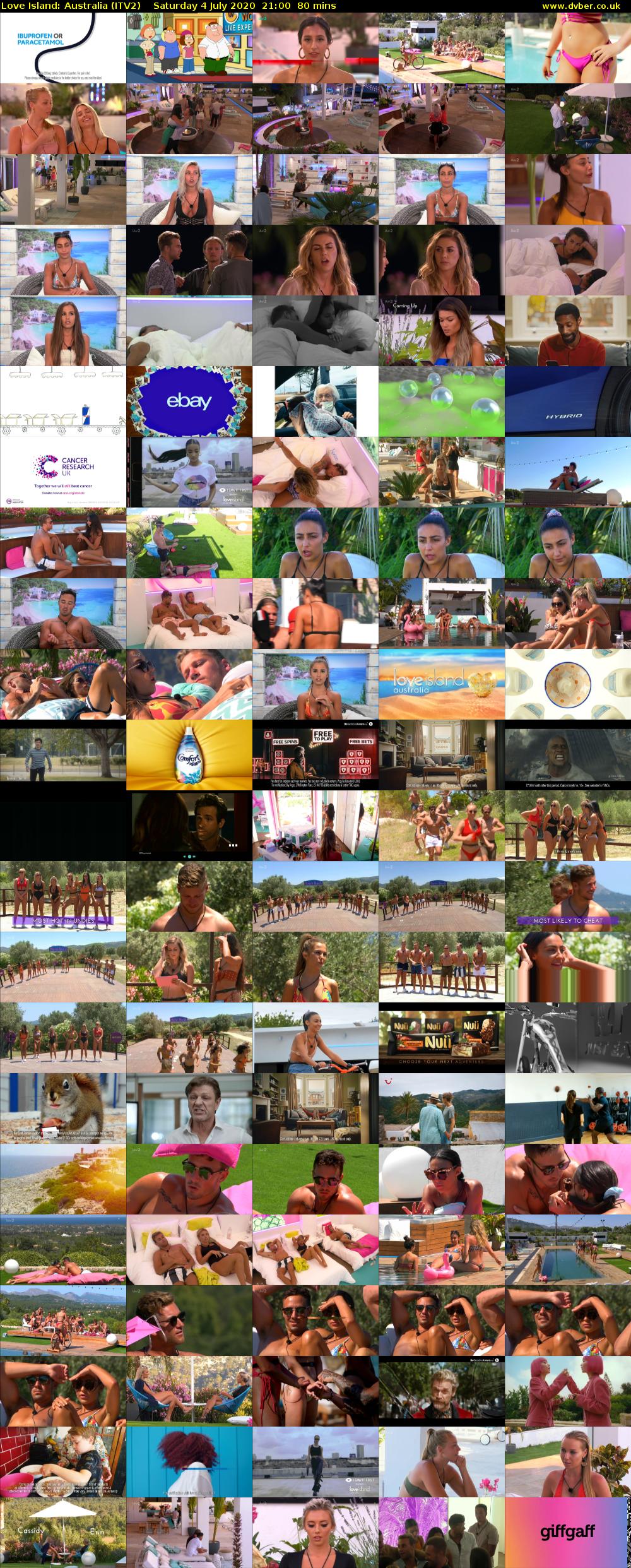 Love Island: Australia (ITV2) Saturday 4 July 2020 21:00 - 22:20