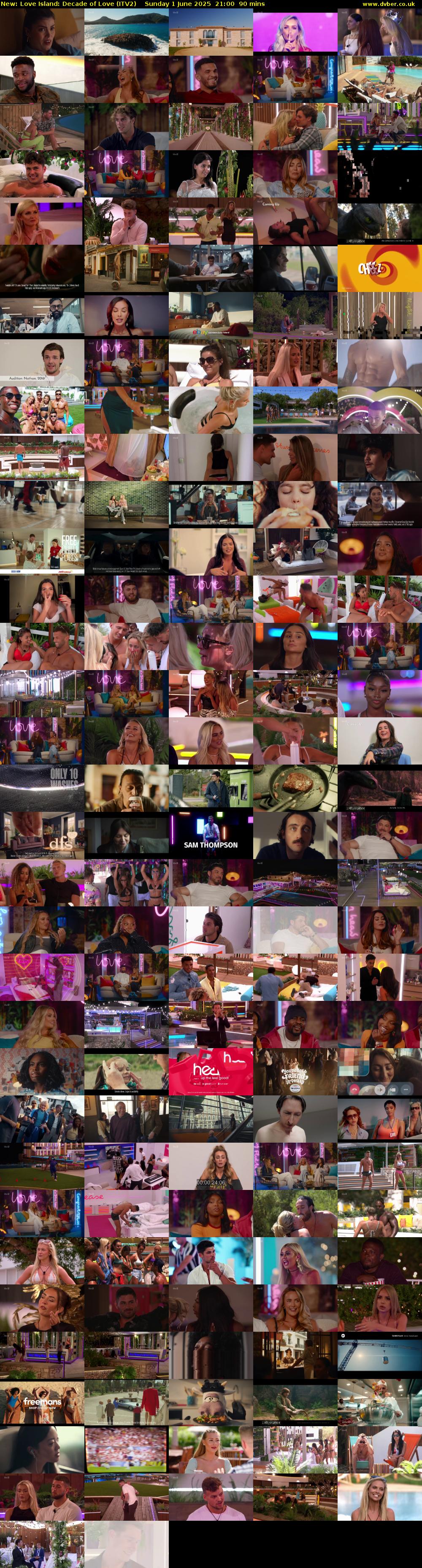 Love Island: Decade of Love (ITV2) Sunday 1 June 2025 21:00 - 22:30