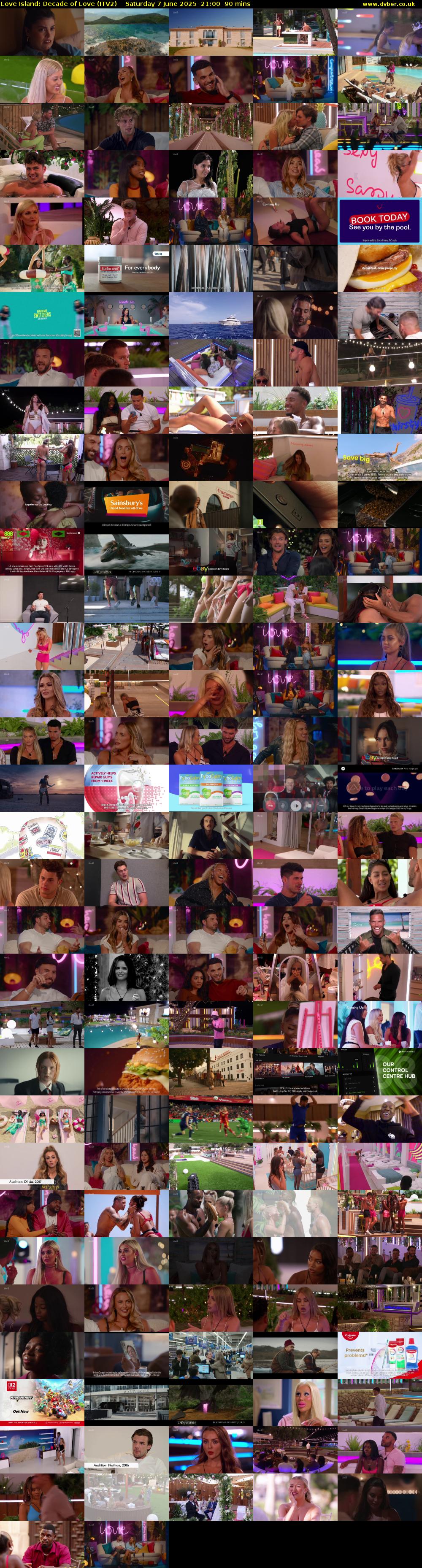 Love Island: Decade of Love (ITV2) Saturday 7 June 2025 21:00 - 22:30