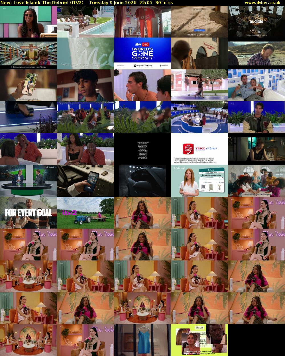 Love Island: The Debrief (ITV2) Tuesday 9 June 2026 22:05 - 22:35
