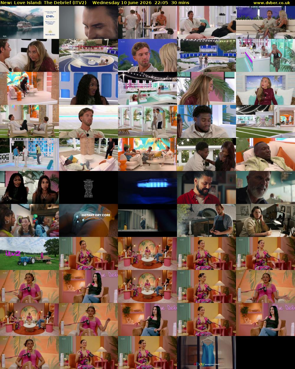 Love Island: The Debrief (ITV2) Wednesday 10 June 2026 22:05 - 22:35