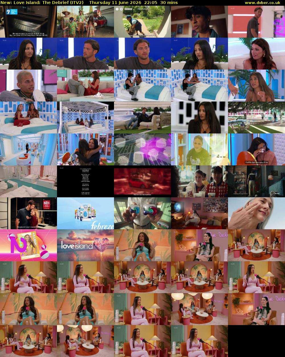 Love Island: The Debrief (ITV2) Thursday 11 June 2026 22:05 - 22:35